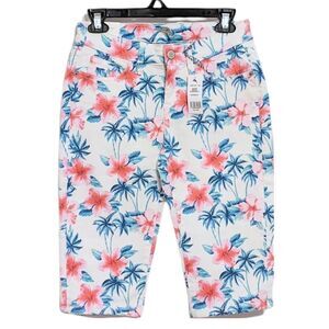NWT TOMMY BAHAMA long denim floral Sierra madre Bermuda shorts Capri size 25 @M2
